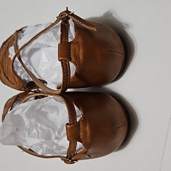 Women's Report Cruz Brown Leather Flat Sandals Size 8 #S-210 - Picture 3 of 8